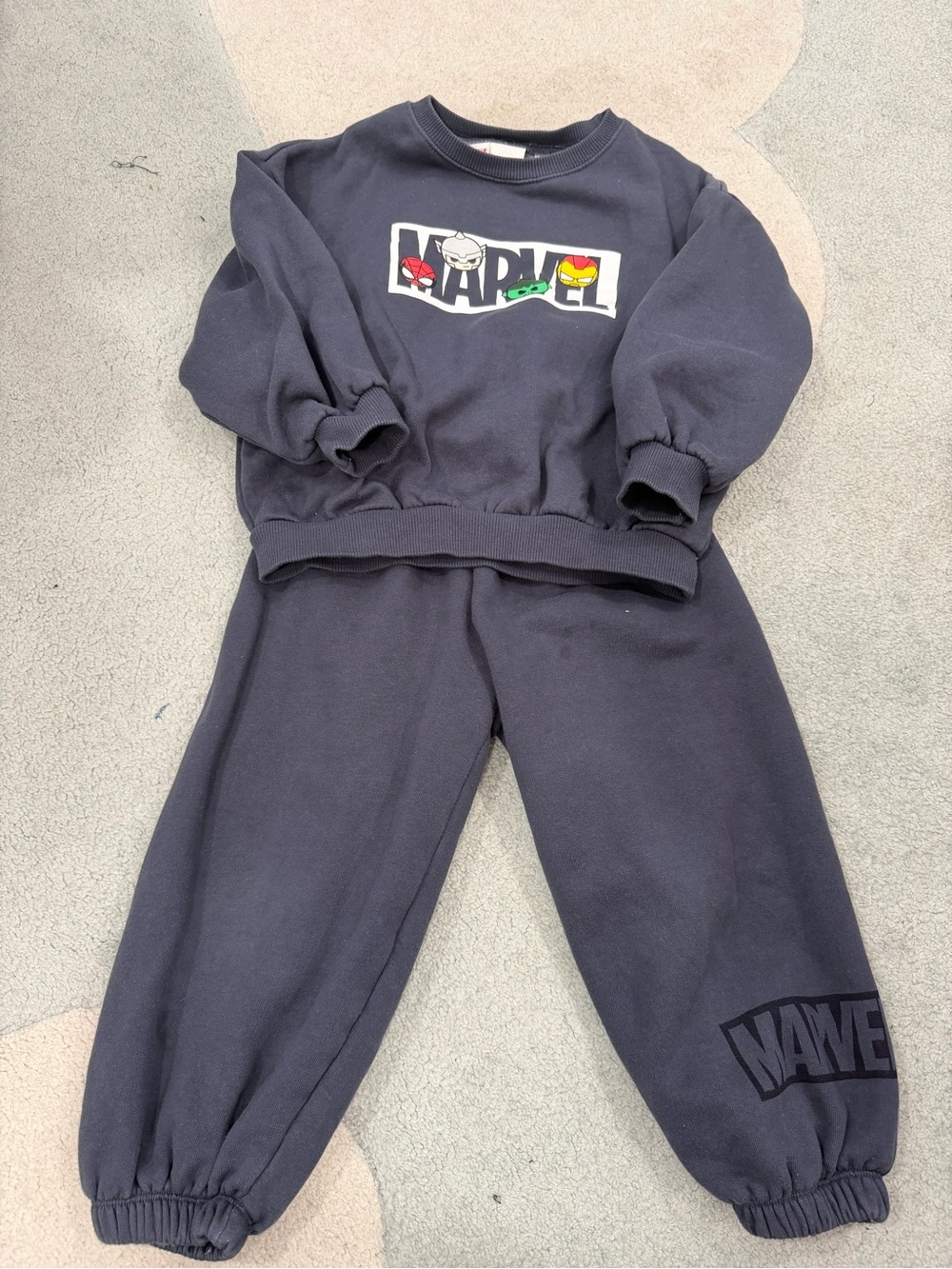Zara Marvel Toddler 5T Blue/Grey Sweat Set